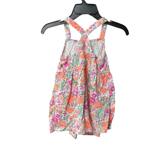 Carter's Baby Girl Dress 2T Floral Crossback Summer Sundress Pink Orange‎ - Picture 2 of 2